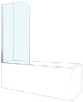 Шторка на ванну Berges River 80х140 065001 профиль Хром стекло прозрачное