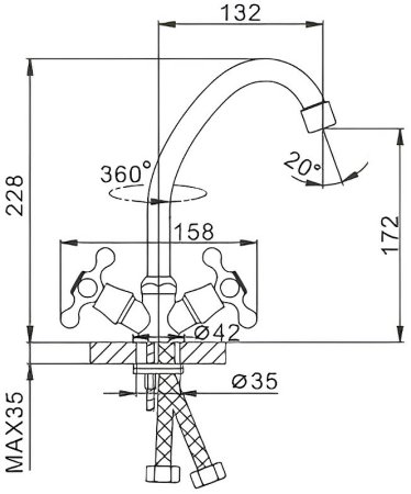 Смеситель для кухни Frap H08 F4008 Хром 
