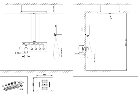Душевая система с термостатом AltroBagno Metropoli 040401 NeOp 