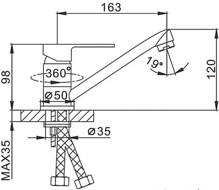 Смеситель для кухни Frap H41 F4541 Белый Хром 