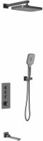 Душевая система Vincea VSFW-433T1GM с термостатом Вороненая сталь