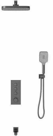 Душевая система Vincea VSFW-433T1GM с термостатом Вороненая сталь 