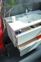 Тумба с раковиной Capolda 100 тумба 100 белая + ручка белая