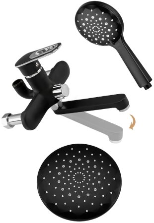 Душевая система Frap H49-6 F2449-6 Черная матовая Хром 