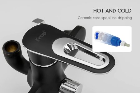 Душевая система Frap H49-6 F2449-6 Черная матовая Хром 