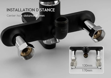 Душевая система Frap H49-6 F2449-6 Черная матовая Хром 