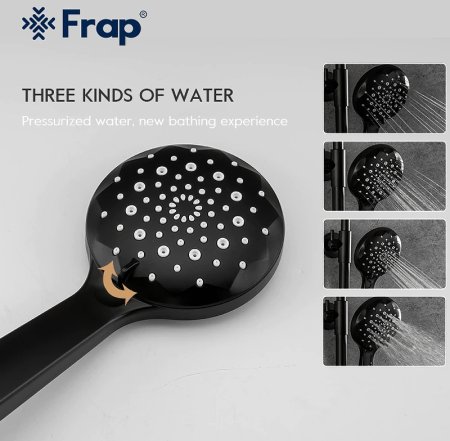 Душевая система Frap H49-6 F2449-6 Черная матовая Хром 