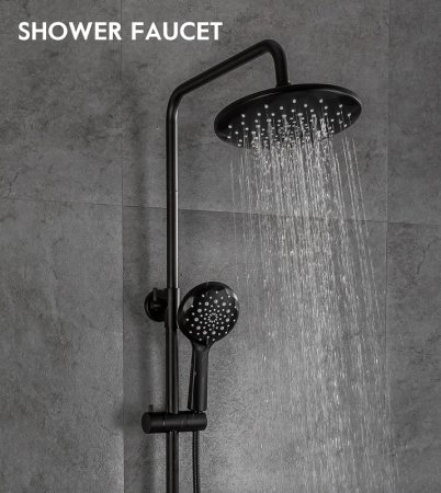 Душевая система Frap H49-6 F2449-6 Черная матовая Хром 