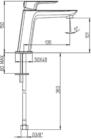 Смеситель для раковины Paini Nove 09CR205ME Хром 