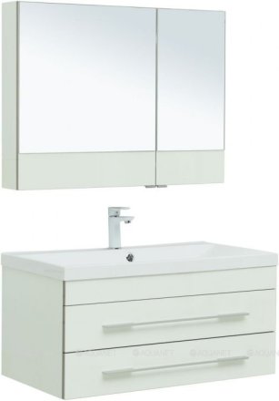 Комплект мебели для ванной Aquanet Верона 90 белый (подвесной 2 ящика) 