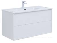 Тумба c раковиной Aquanet Lino 100 (Flat) белый глянец