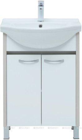 Тумба с раковиной Aquanet Донна 60 белый дуб/белый (2 дверцы) 
