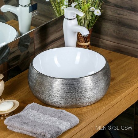 Раковина-чаша Melana 40 MLN-A373L-GSW Серебро 