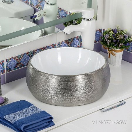 Раковина-чаша Melana 40 MLN-A373L-GSW Серебро 