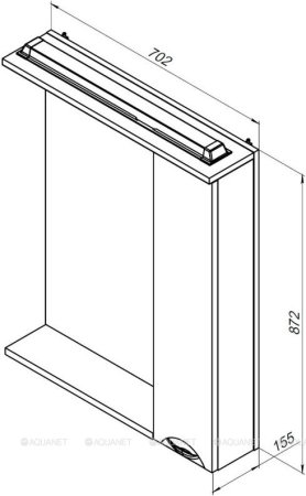 Зеркало-шкаф Aquanet Гретта 70 светлый дуб 