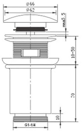 Донный клапан Kaiser 8011Bl click-clack Черный 