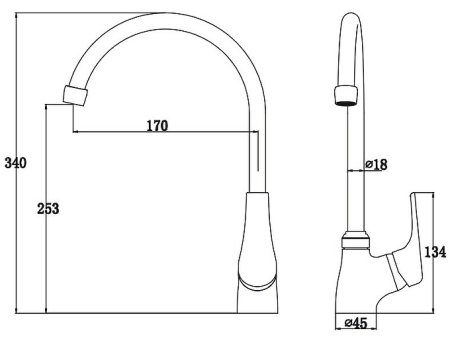 Смеситель для кухни Kaiser Eco 00044 Хром 