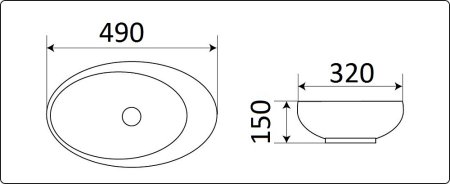 Раковина CeramaLux 78255-1 накладная 