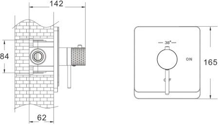 Гигиенический душ с термостатом Rose R105C, белый/хром 