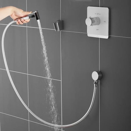 Гигиенический душ с термостатом Rose R105C, белый/хром 