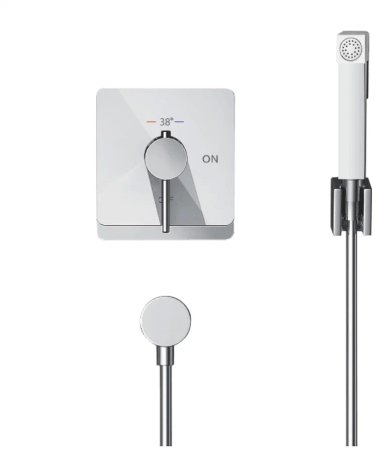 Гигиенический душ с термостатом Rose R105C, белый/хром 