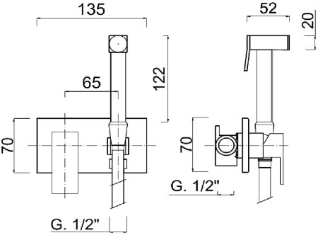 Гигиенический душ со смесителем Giulini Pablolux FSH22/P Хром 
