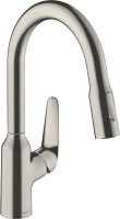 Смеситель Hansgrohe Focus M42 71801800 для кухонной мойки, сталь