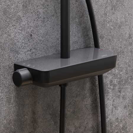 Душевая система Damixa Scandinavian Pure 936750300 с термостатом Черная матовая 