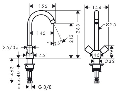 Смеситель для кухонной мойки Hansgrohe Logis 71280000 