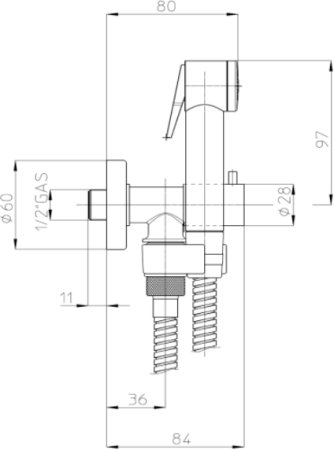 Гигиенический душ Bossini Paloma E57006B.030 хром 