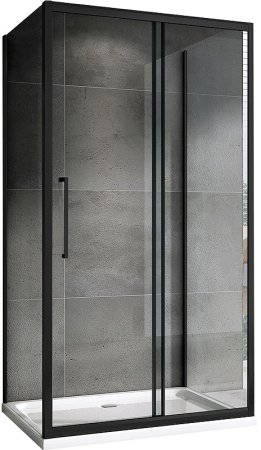 Душевой уголок Abber Schwarzer Diamant 100х100 AG30100BH-S100B-S100B профиль Черный стекло прозрачное 