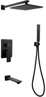 Душевая система Abber Weiss Insel AF8017B Черная матовая
