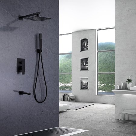 Душевая система Abber Weiss Insel AF8017B Черная матовая 