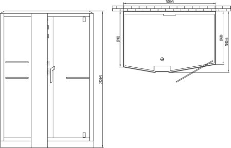Душевая кабина Orans SR-89102LS черная, с баней 