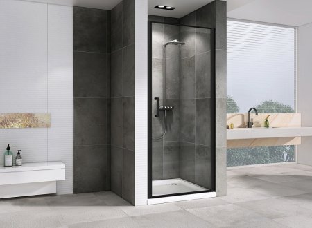 Душевая дверь Abber Sonnenstrand 80 AG04080B профиль Черный стекло прозрачное 