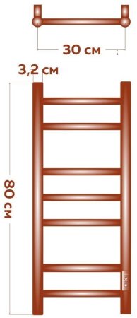 Полотенцесушитель электрический (лесенка) Bauedge Stil DB-0039, 30x80 см 