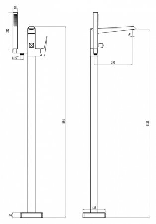 Смеситель Ravak Freedom FM 081.00 С ВНУТРЕННЕЙ ЧАСТЬЮ, напольный 