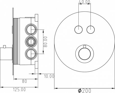 Термостат Gllon GL-CMB-R-2-T С ВНУТРЕННЕЙ ЧАСТЬЮ, для ванны с душем 