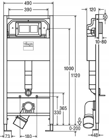 Система инсталляции для унитазов Viega Prevista Dry 792596 + кнопка смыва Visign for Style 21 хром 
