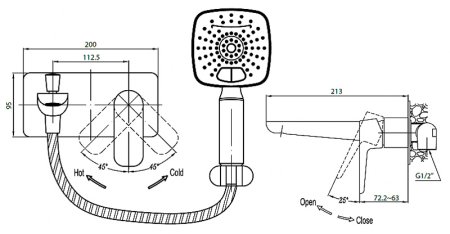 Смеситель Cezares Grace C VD2 01 для ванны с душем 