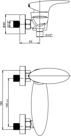 Смеситель для душа Paini Verona VRCR511KM Хром 
