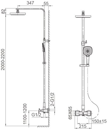 Душевая система WONZON & WOGHAND Shakespeare, Хром (WW-654602-CR) 