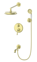 Душевая система встраиваемая WONZON & WOGHAND, Брашированное золото (WW-88939008-BG)