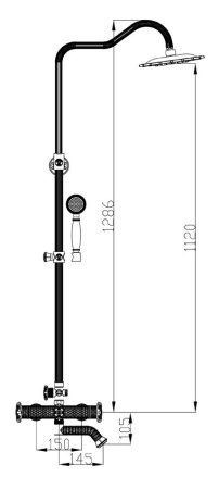 Душевая стойка Zorg Antic A 1002DS-SL 