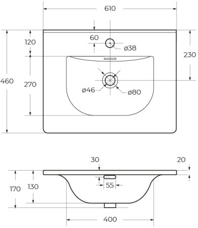 Керамическая раковина BelBagno BB-8099-60 