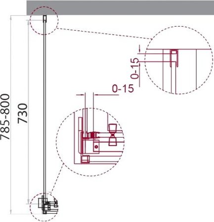 Душевая стенка BelBagno Acqua 80 ACQUA-80-FIX-C-Cr профиль Хром стекло прозрачное 