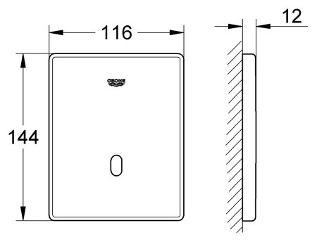 Привод бесконтактного смыва Grohe Tectron Skate 37321SD1 нержавеющая сталь 