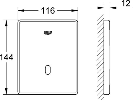 Привод бесконтактного смыва Grohe Tectron Skate 37321SD1 нержавеющая сталь 