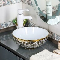 Раковина накладная MELANA MLN-T4005-G23 Золото