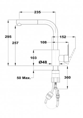 Смеситель для кухни Teka Petra 819386210 Хром 